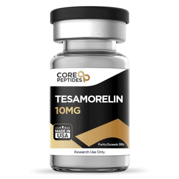 Tesamorelin peptide vial for growth hormone research